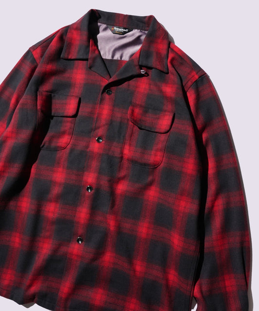 50S W-FLAP OPEN COLLAR SHIRTS RED - detail