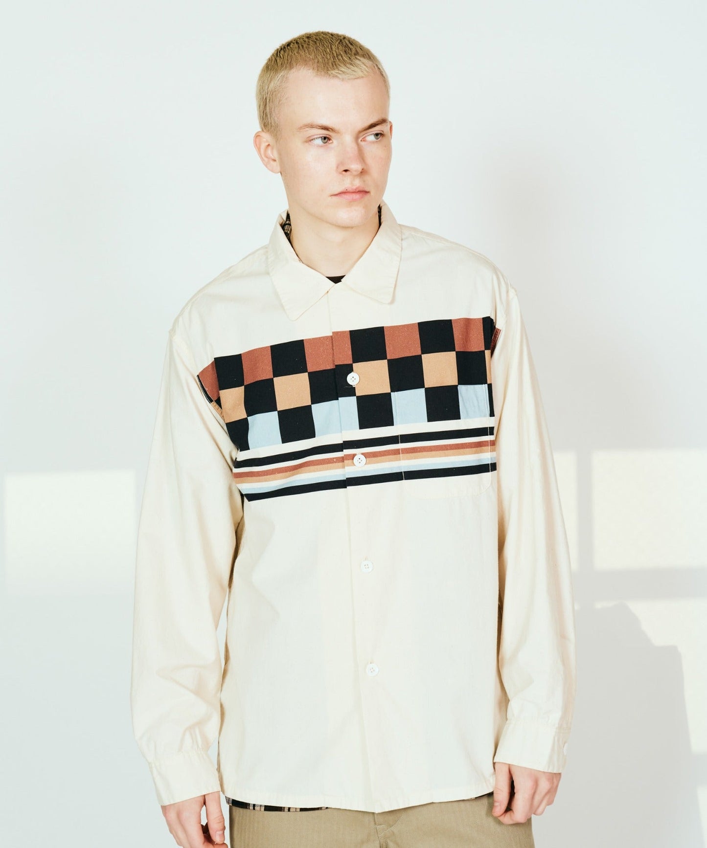 PRINTED COTTON ROOP COLLAR SHIRTS