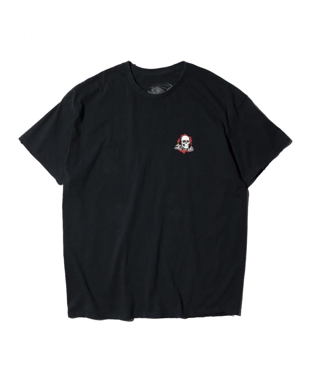 THRIFTY DAMAGE SKATE TEE "POWELL PERALTA SUPPORT YOUR LOCAL SKATE SHOP"