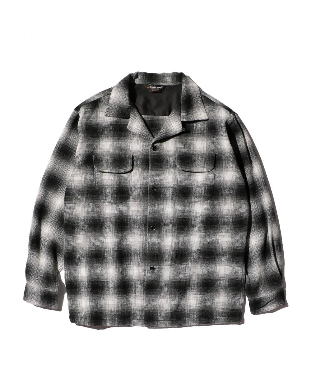 WOOL CHECK LOOP COLLAR SHIRTS