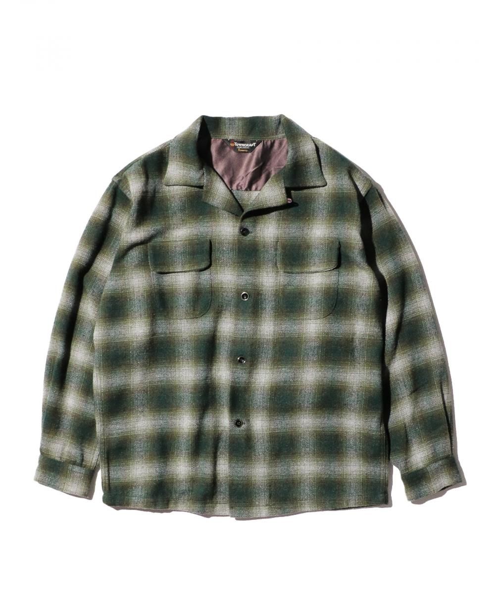 WOOL CHECK LOOP COLLAR SHIRTS
