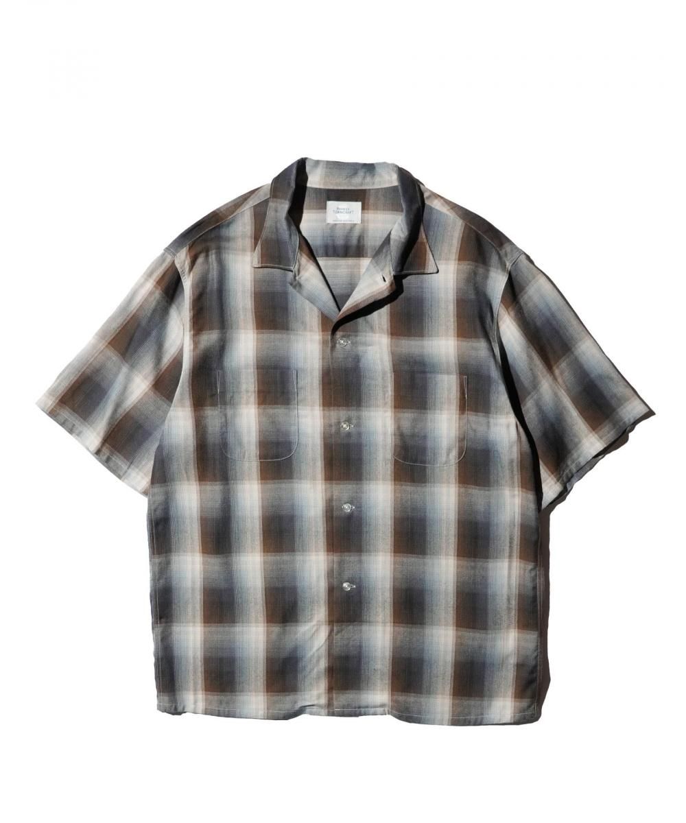 60S OMBRE PLAID RAYON SS SHIRTS MADE IN JAPAN