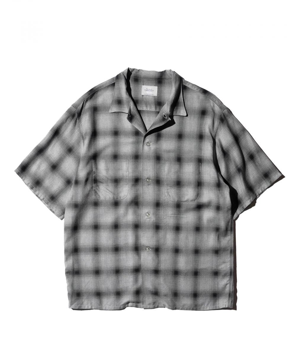 60S OMBRE PLAID RAYON SS SHIRTS MADE IN JAPAN