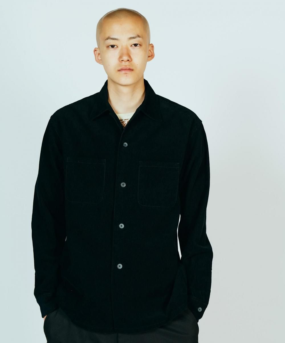 50S BLACK LOOP COLLAR SHIRT -CORDUROY-