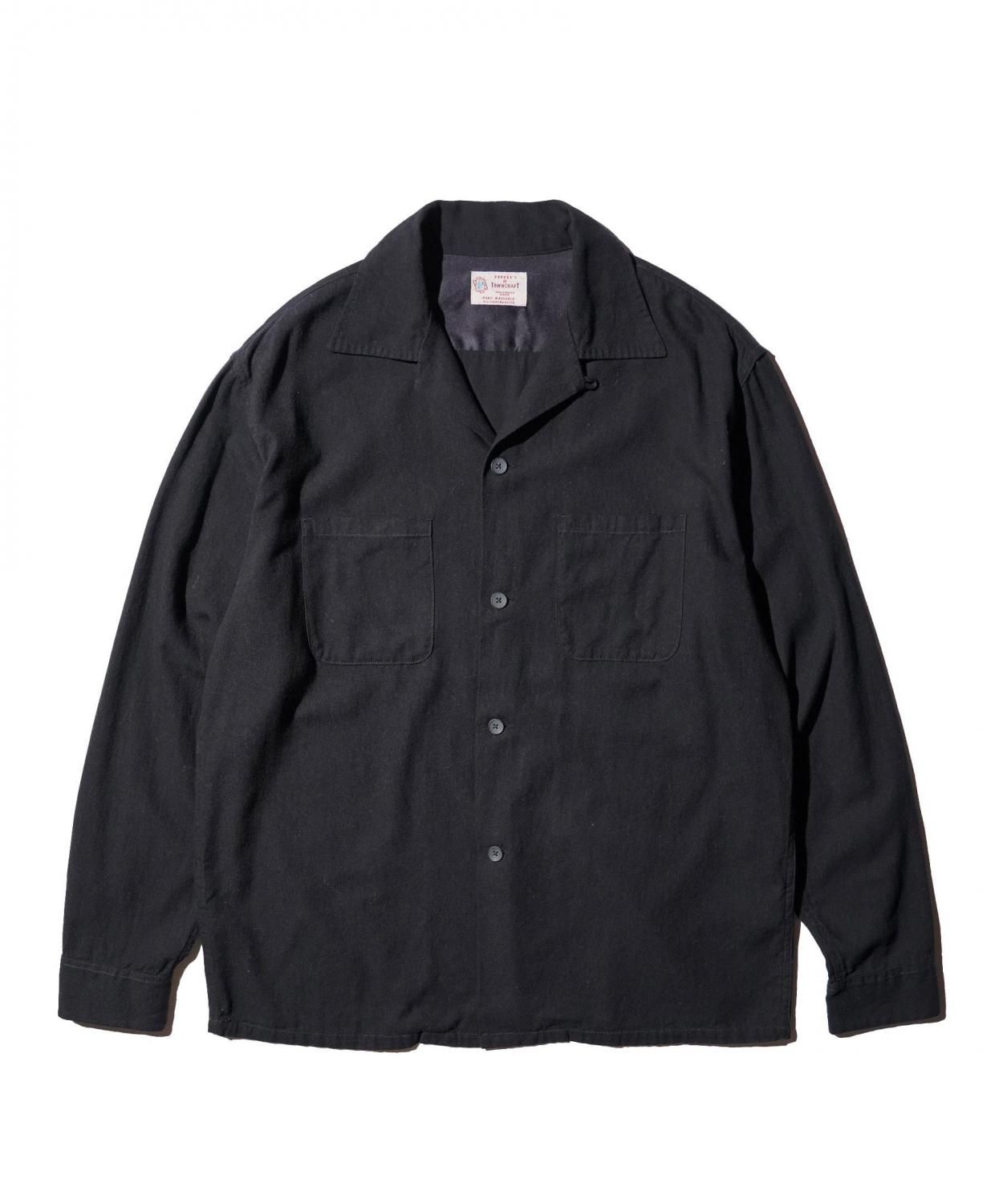 50S BLACK LOOP COLLAR SHIRT -LIGHT COTTON NEL-