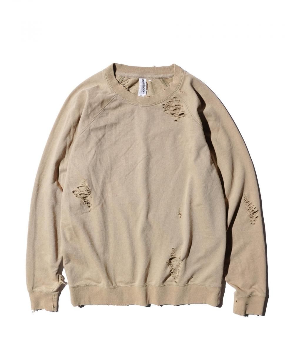 WORN-OUT RAGLAN CREW SWEAT