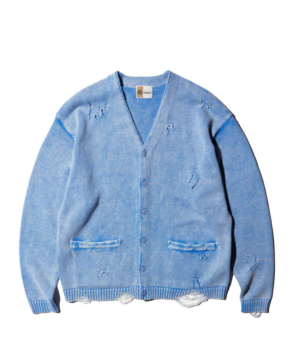 COTTON DAMAGED CARDIGAN
