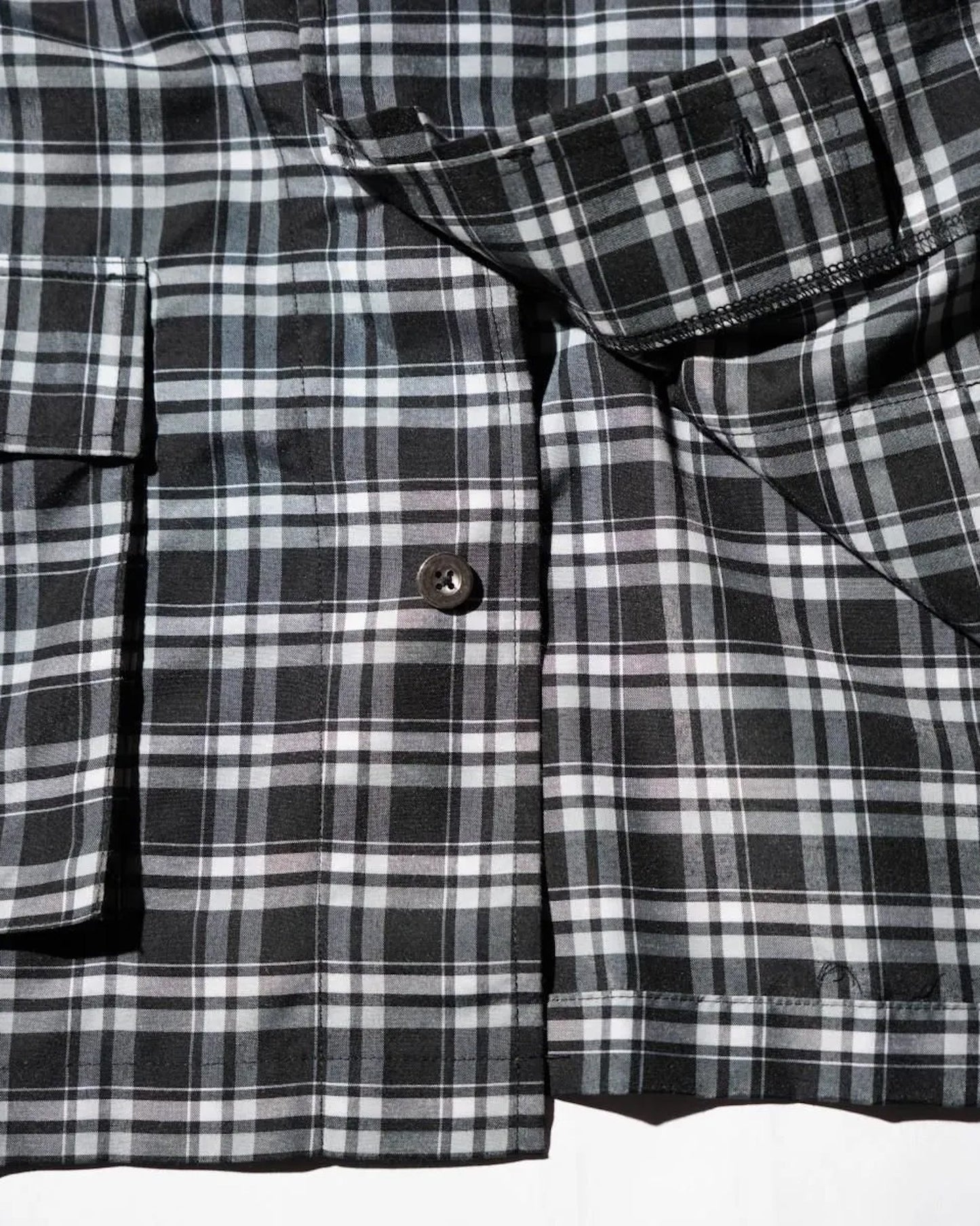 THE MAGUEY / STRIPE UTILITY JACKET BLACK PLAID