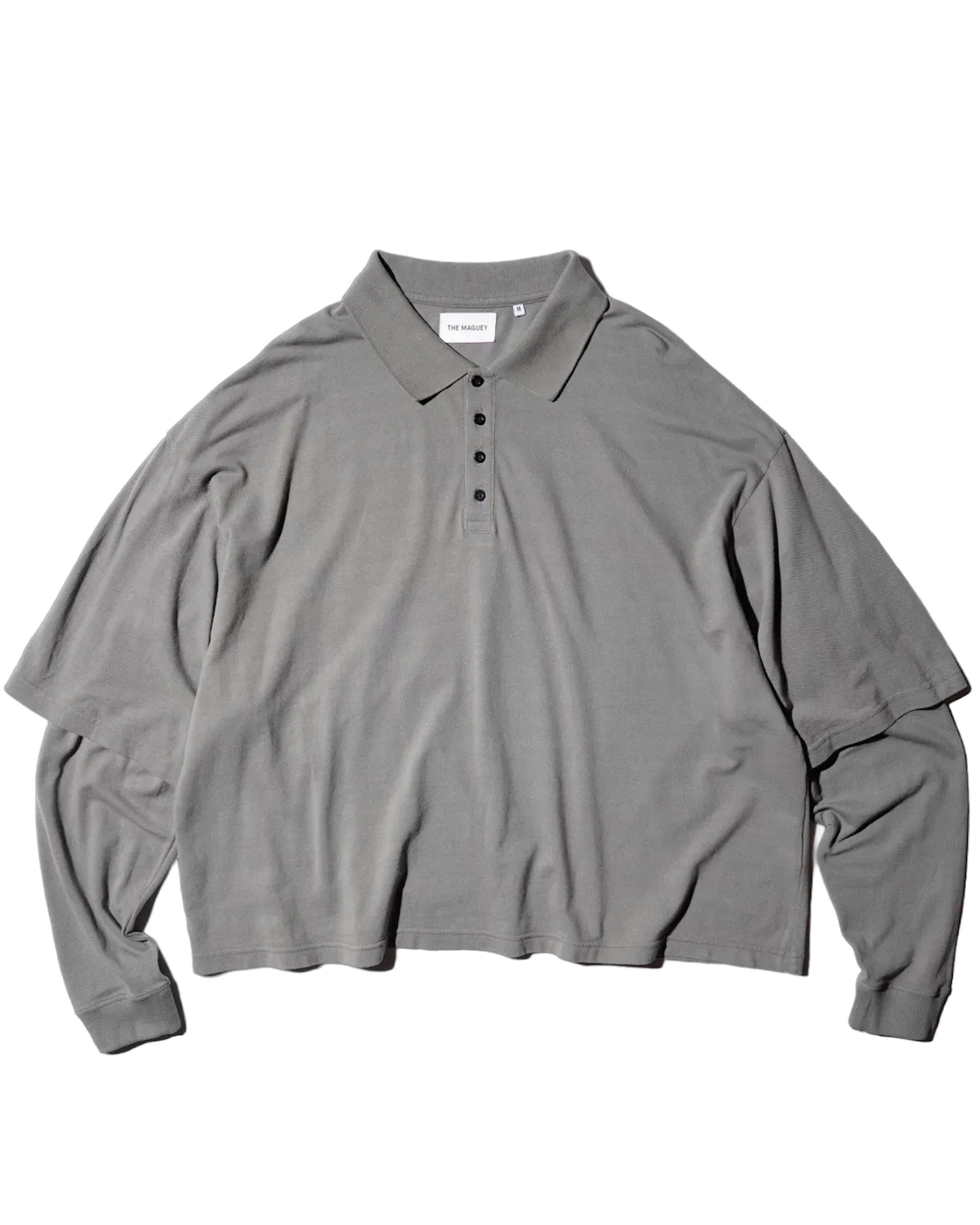 THE MAGUEY / LAYERED POLO CHARCOAL BLACK
