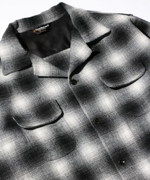 WOOL CHECK LOOP COLLAR SHIRTS