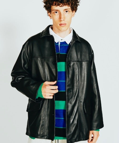 LEATHER CAR COAT