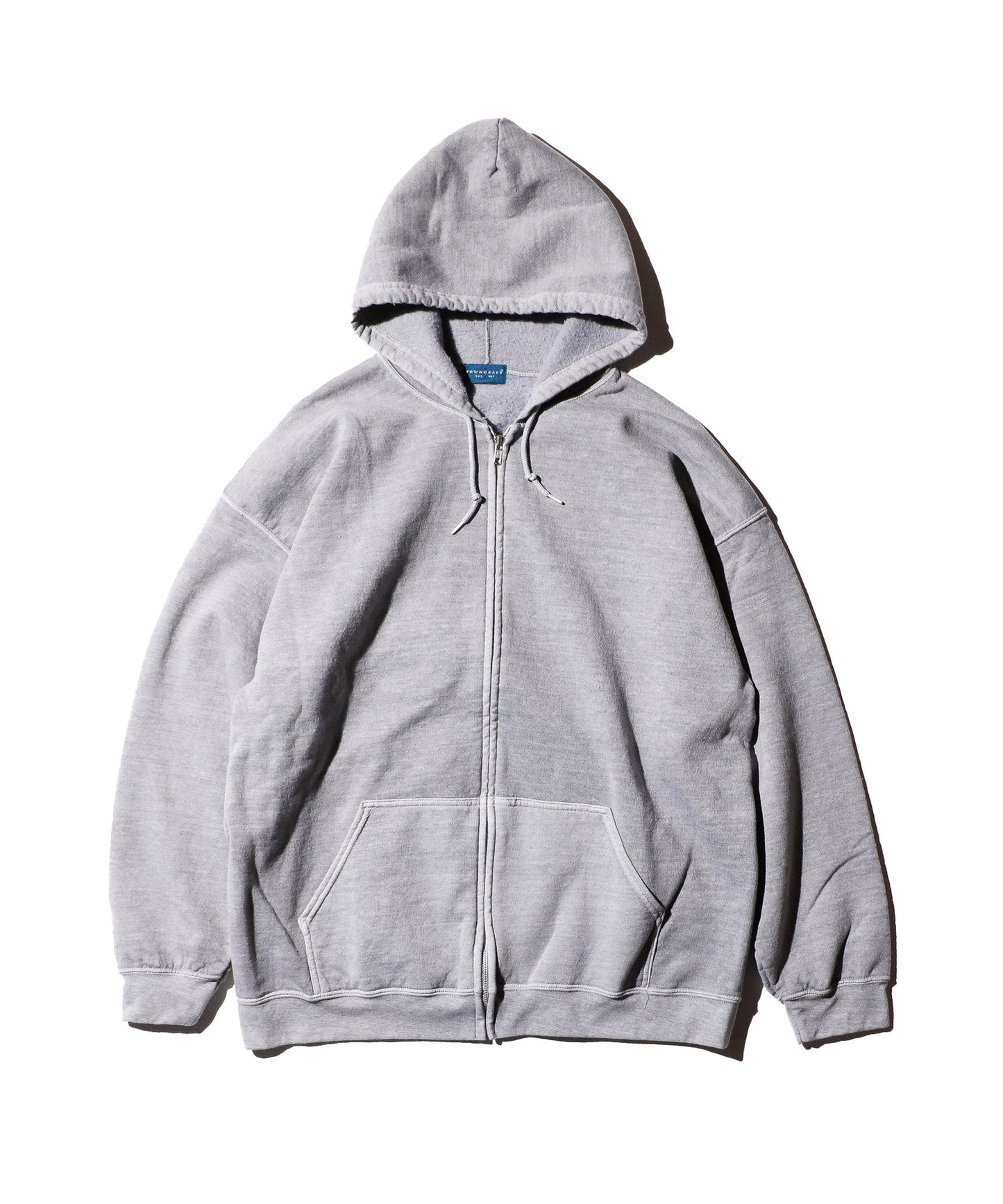 90S PIGMENT FULL ZIP HOODIE BLUE GRAY