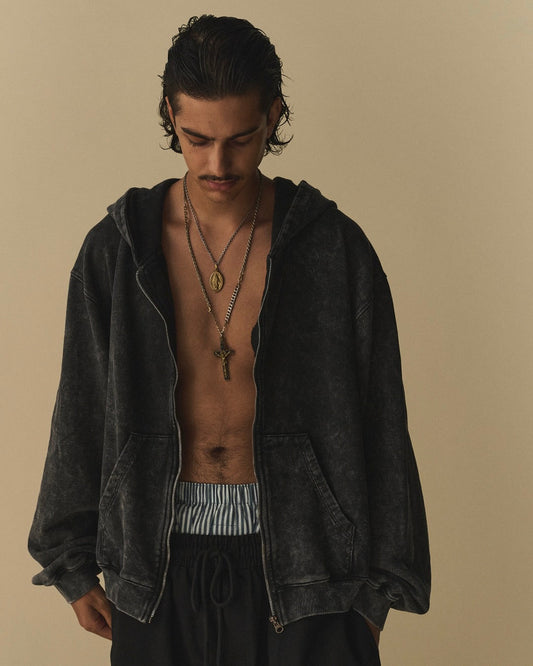 THE MAGUEY / SWEAT ZIP UP HOODIE BLACK